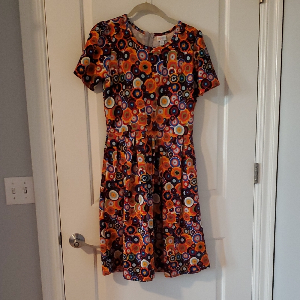 LuLaRoe Orange Black A-Line Dress